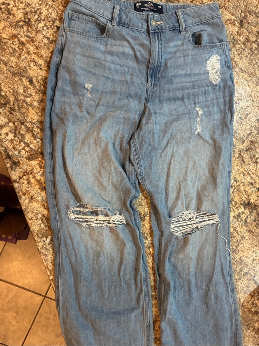Hollister 9R Wash Distressed Ripped Jeans